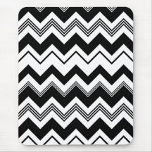 Black White Chevron Pattern Mousepad