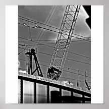 black & white crane poster one