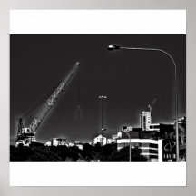 black & white crane poster two