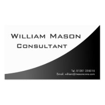 Black White Curved, Professional Business Card