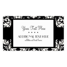 Black & White Damask Business Cards