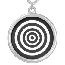 Black & White Funky Retro Target Custom Custom Jewelry