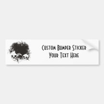 Black & White Grunge Skulls Illustration Bumper Sticker
