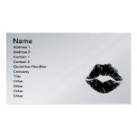 BLACK WHITE ICON KISS LIPS SMILE WOMEN MAKEUP BUSINESS CARD TEMPLATES
