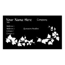 Black & White Ivy Business Cards