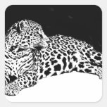 Black & White Leopard Square Sticker