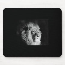 Black & White Lion Photo Mouse Pad