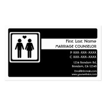 Black white marriage counselor business cards