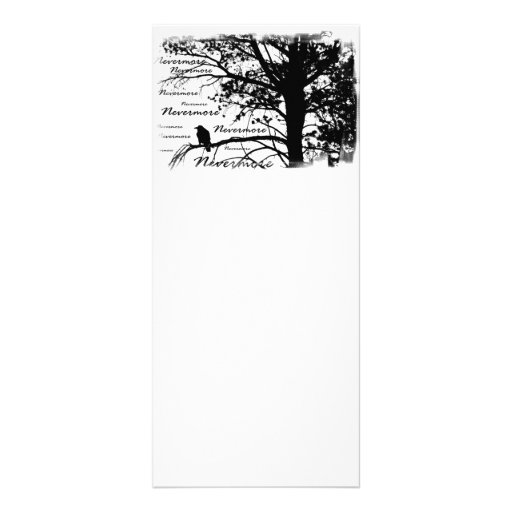 Black & White Nevermore Raven Silhouette Custom Rack Card