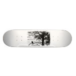 Black & White Nevermore Raven Silhouette Skate Deck