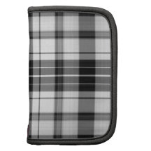 black white plaid mini folio organizers