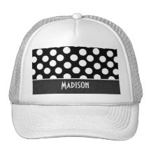 Black & White Polka Dots Mesh Hats