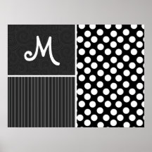 Black & White Polka Dots Poster