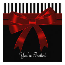 Black White Red All Occasion Party Invites