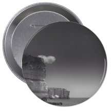 Black & White Sea Against Rocks Portugal Pinback Buttons