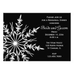 Black & White Snowflake Wedding Rehearsal Dinner Invitations