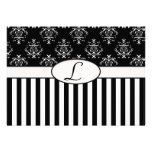 Black & White Striped Baroque Invite