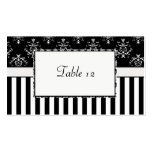 Black & White Striped Baroque Table Business Card Templates