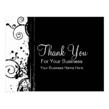 Black & White Swirls :: Business Postcard Template