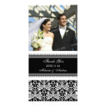 Black White Thank You Wedding Photo Cards