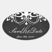 Black white with chandielr wedding stickers