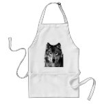 Black & White Wolf Portrait Apron