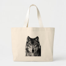 Black & White Wolf Portrait Bag