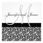 Black White Zebra Stripes Wedding Invitation