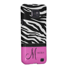 Black & White Zebra stripes with hot pink Galaxy SII Case