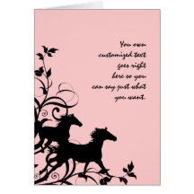 Black Wild Horses Greeting Cards