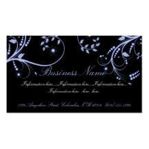 Black with Blue Vines Business Card