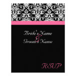 Black with Pink Passion Wedding Matching RSVP Personalized Invites