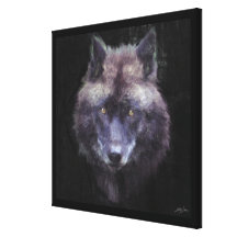 Black Wolf Impressionist Wildlife Art Canvas Gallery Wrap Canvas
