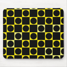 Black & Yellow Checkers Mouse Mats