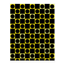 Black & Yellow Checkers Post Cards