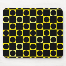 Black & Yellow Chequered Board Mouse Pad