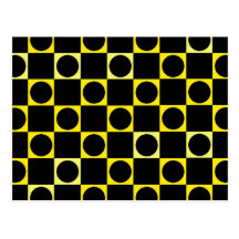 Black & Yellow Chequered Board Post Card
