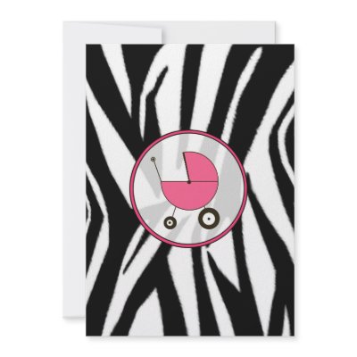 Baby Zebra on Black Zebra Print And Pink Baby Shower Invitation On Zazzle Co Nz
