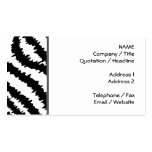 Black Zebra Print Pattern. Business Cards