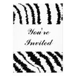 Black Zebra Print Pattern. Custom Invite