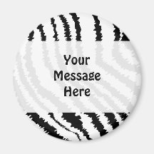 Black Zebra Print Pattern. Magnets