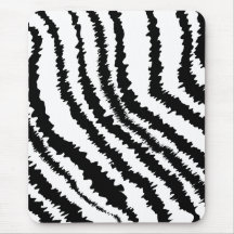 Black Zebra Print Pattern. Mouse Pad