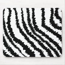 Black Zebra Print Pattern. Mousemat