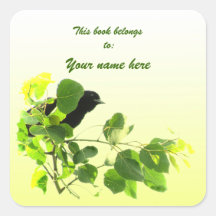 Blackbird Bookplate Sticker