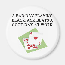 blackjack 21 game player refrigerator magnet