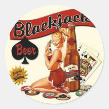 Blackjack Beer Sticker