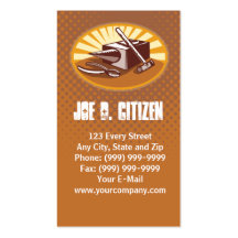 blacksmith hammer anvil business card