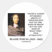 Blaise Pascal Arrive At Beliefs Basis Attractive Sticker
