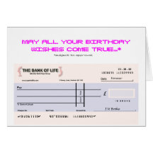 Blank Check Birthday Card