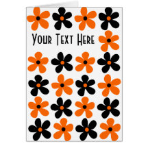Blank Orange Flowers Greeting Cards
